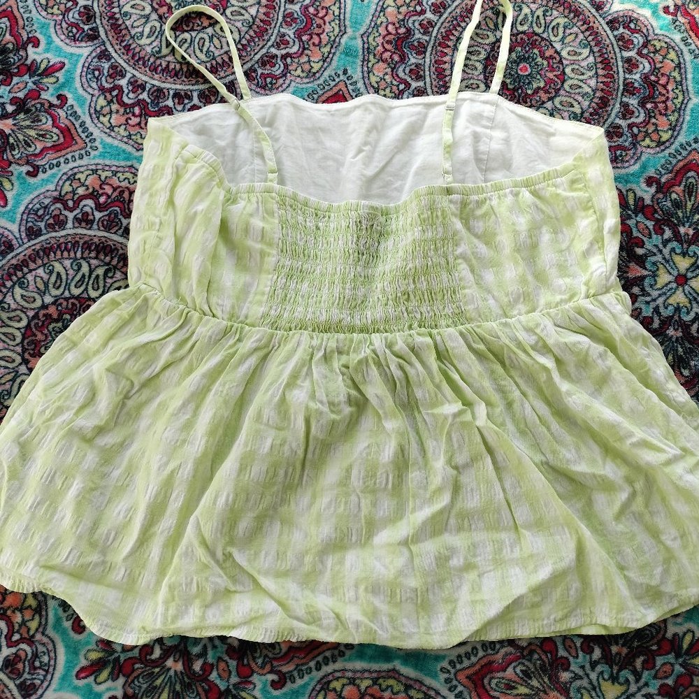 Wild Fable Green and White Gingham Tank Size Medium - Picture 4 of 4